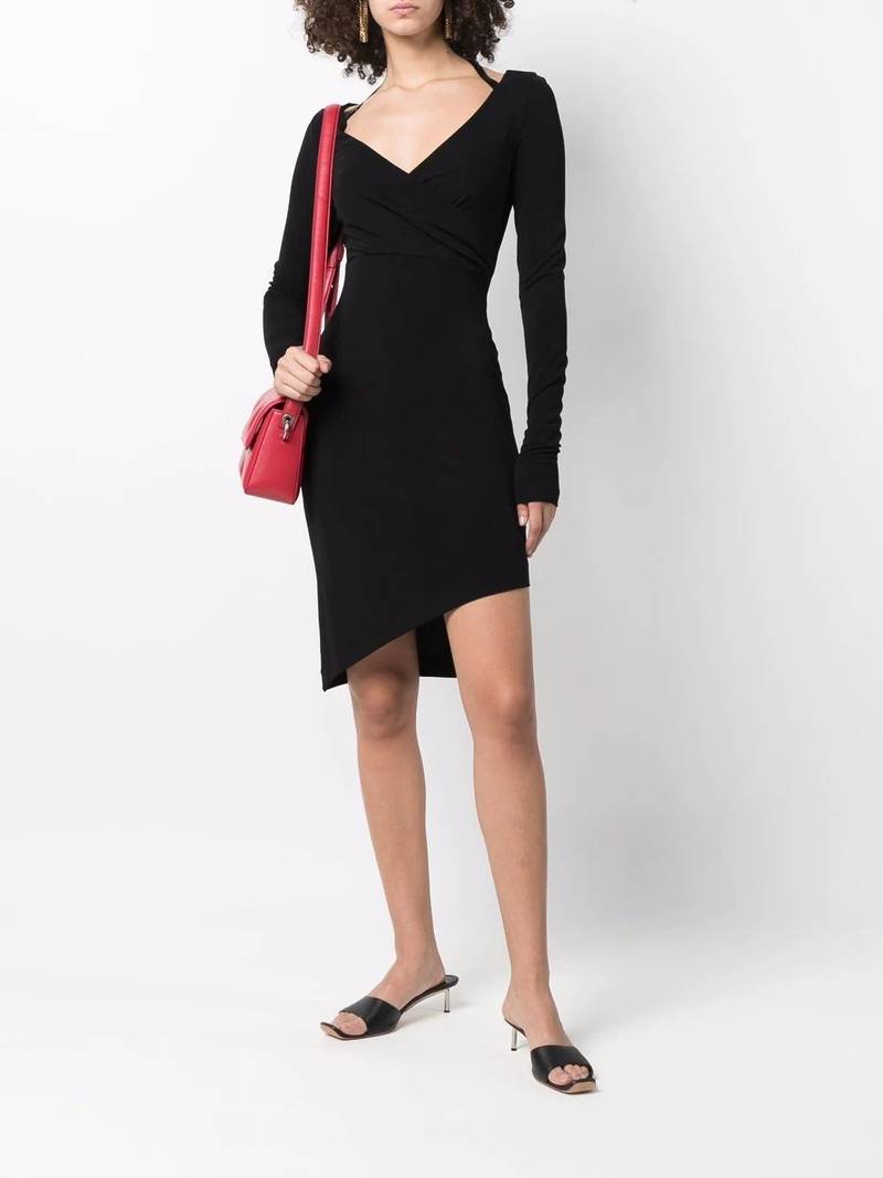 Off-White halterneck-strap asymmetric dress outlook
