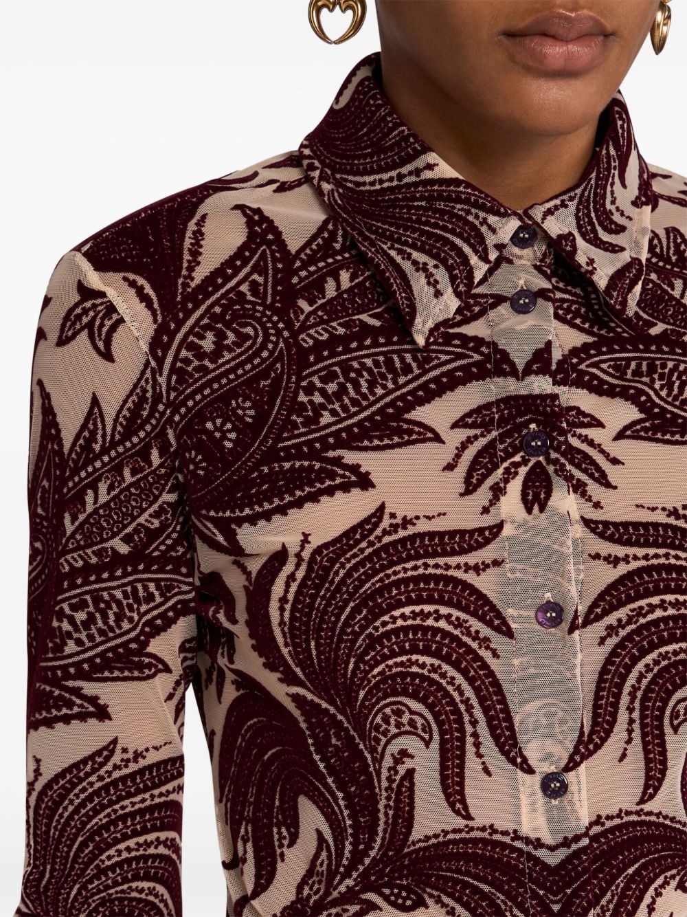 paisley-jacquard shirt - 4