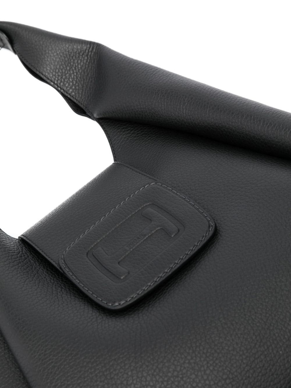 logo-patch leather shoulder bag - 4