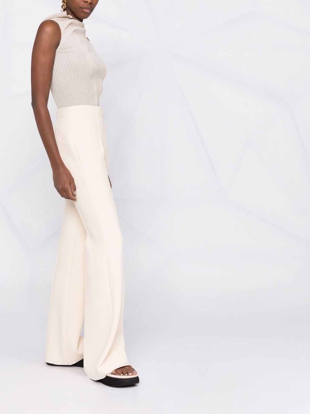 high-waist flared trousers - 6