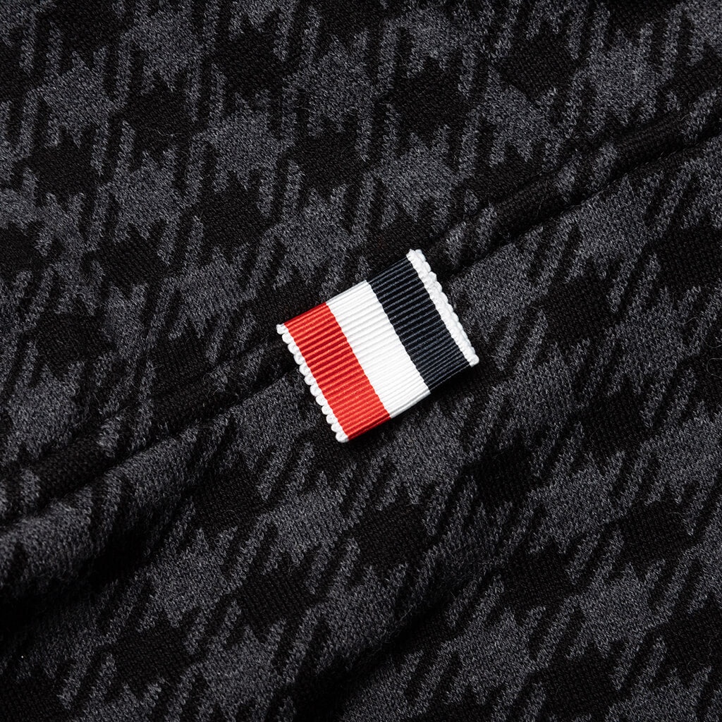 THOM BROWNE COTTON GUNCLUB CHECK JACQUARD 4-BAR ZIP HOODIE - BLACK - 5