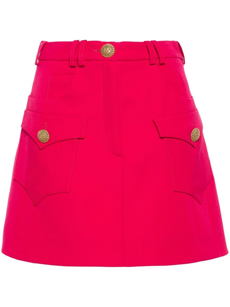 lion engraved-buttons mini skirt 1