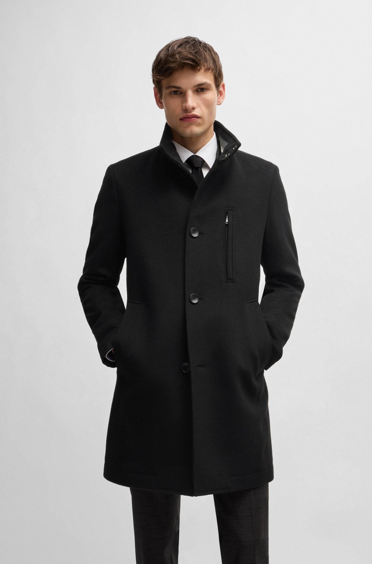 SLIM-FIT COAT IN WOOL AND CASHMERE - 2