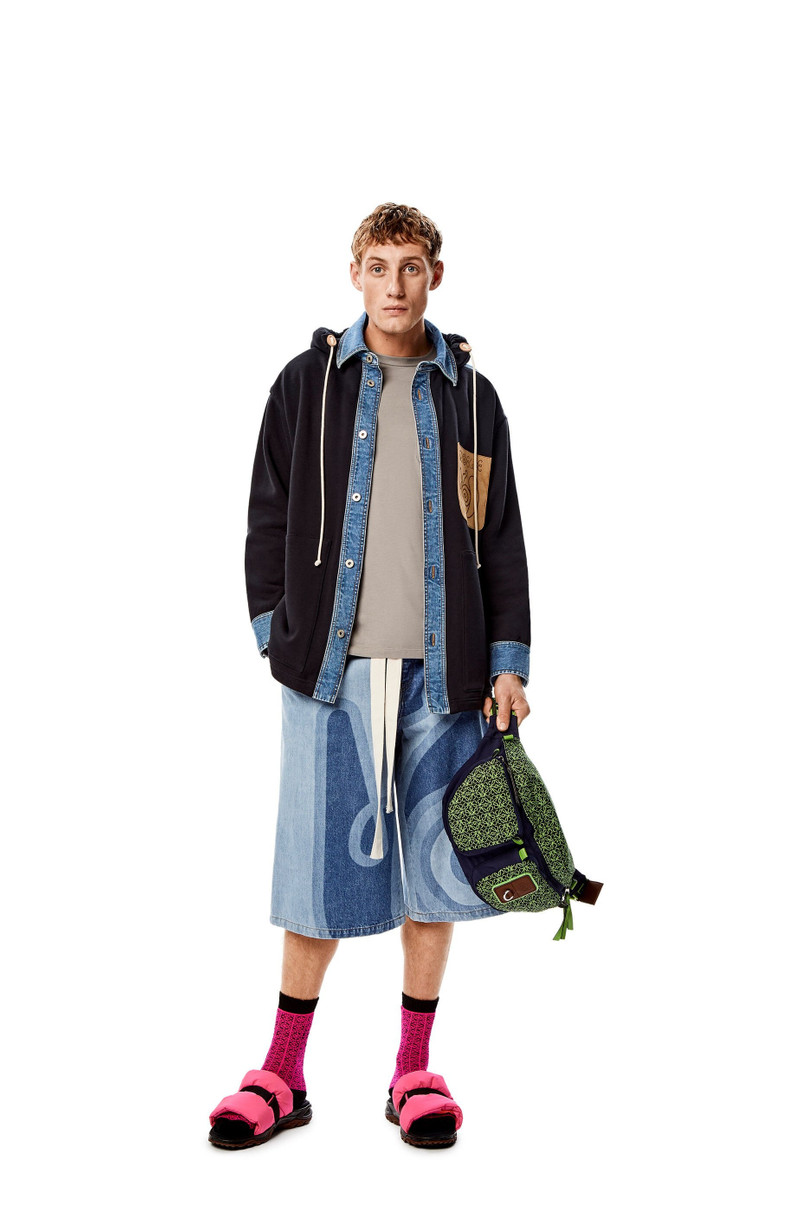 Loewe Laser print denim bermuda shorts in cotton outlook