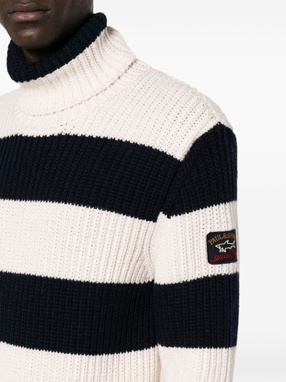 striped roll-neck jumper - 5