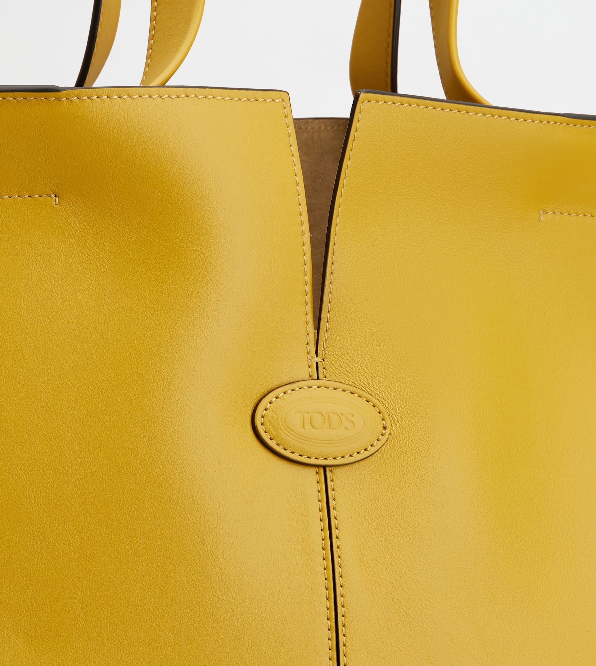TOD'S DI BAG FOLIO IN LEATHER MEDIUM-SMALL - YELLOW - 6