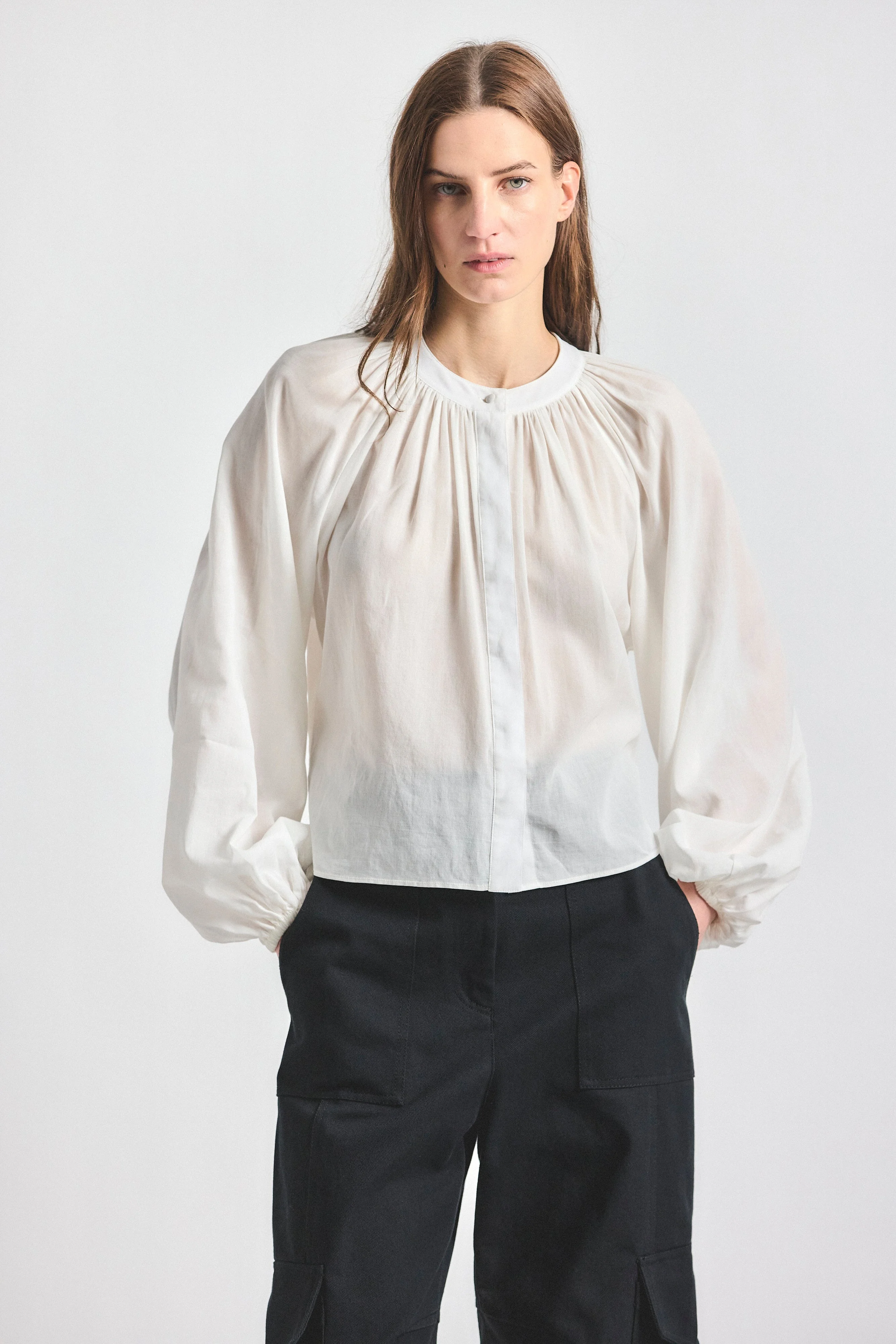 ZOEY BALLOON SLEEVE TOP - 1