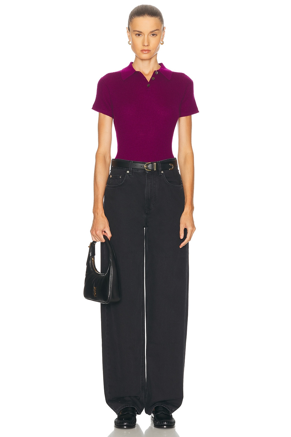 Shrunken Cashmere Polo Top - 4