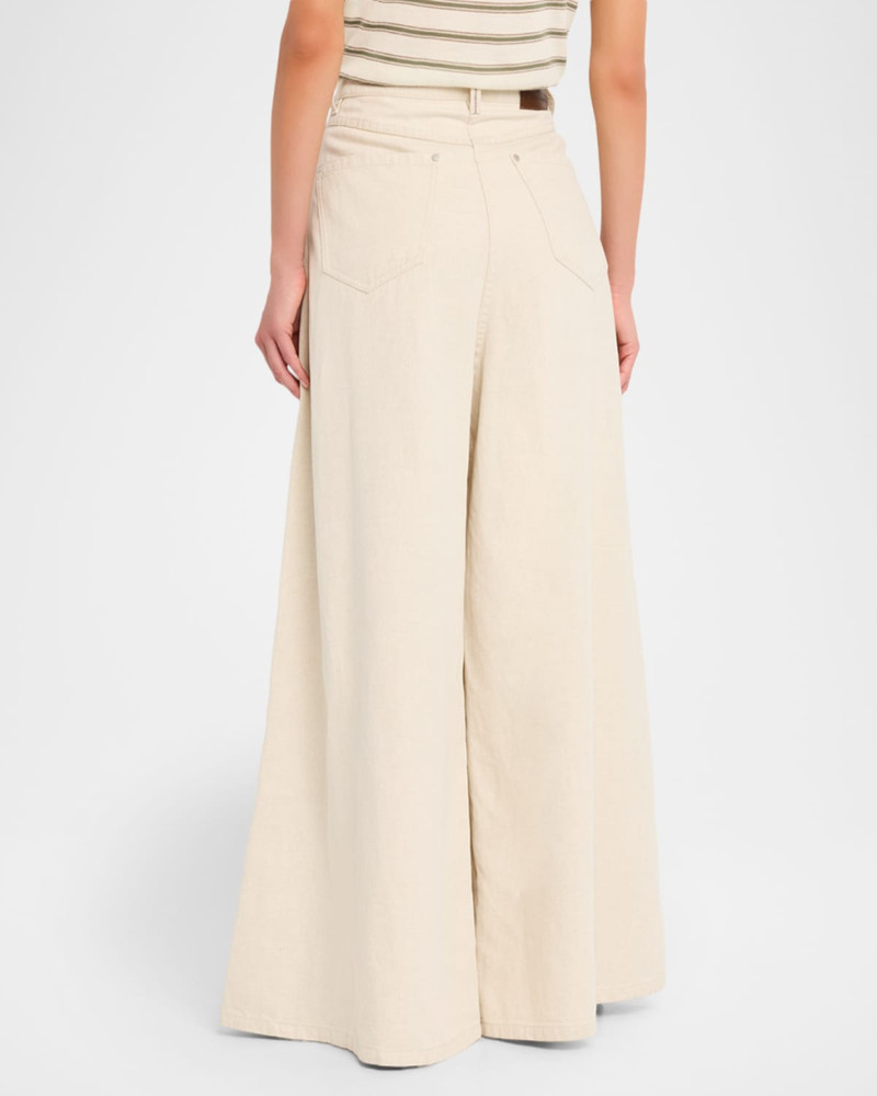 Garment Dyed Twill Maxi Wide-Leg Jeans 3