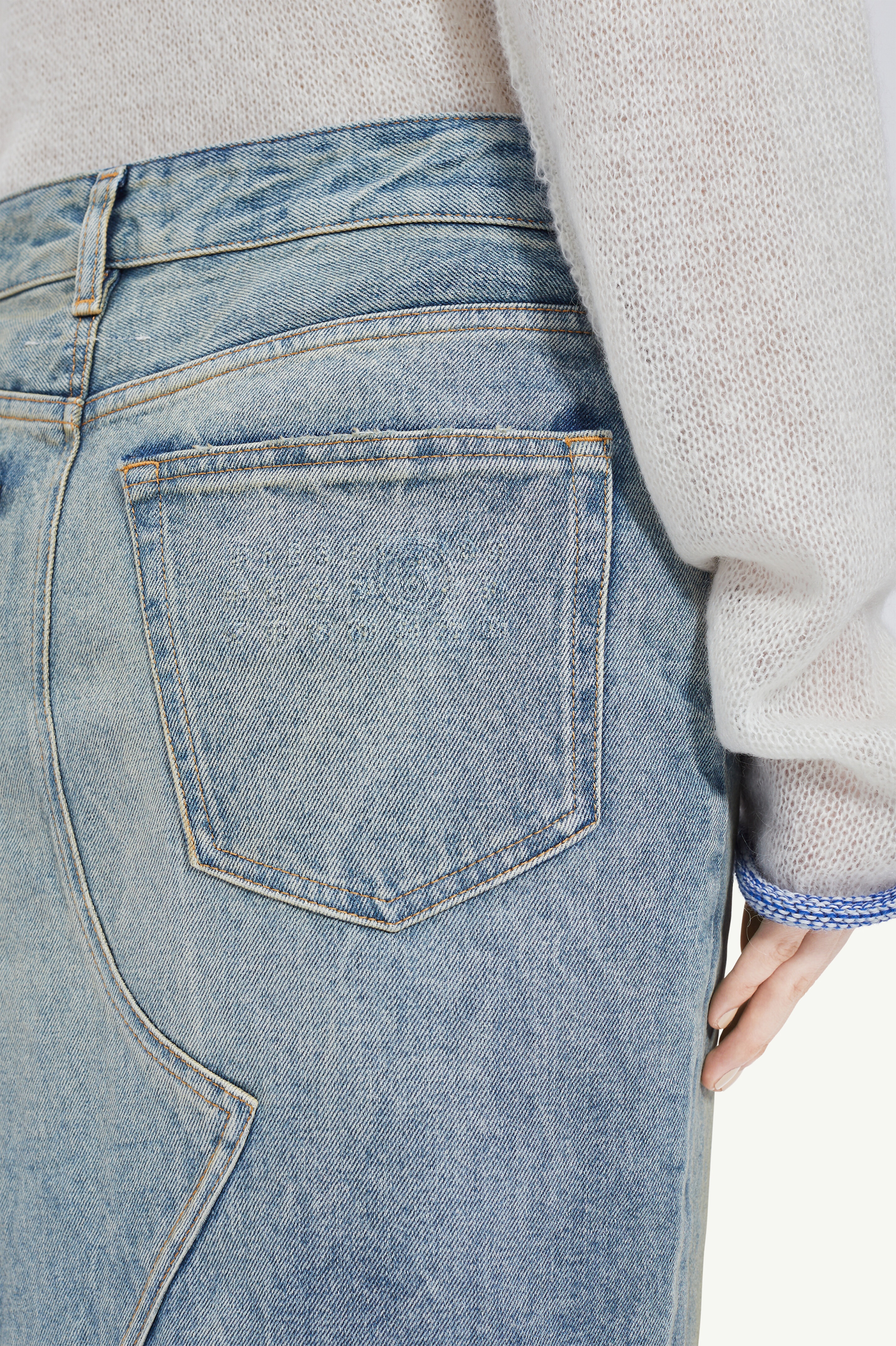Mid-length denim skirt - 5
