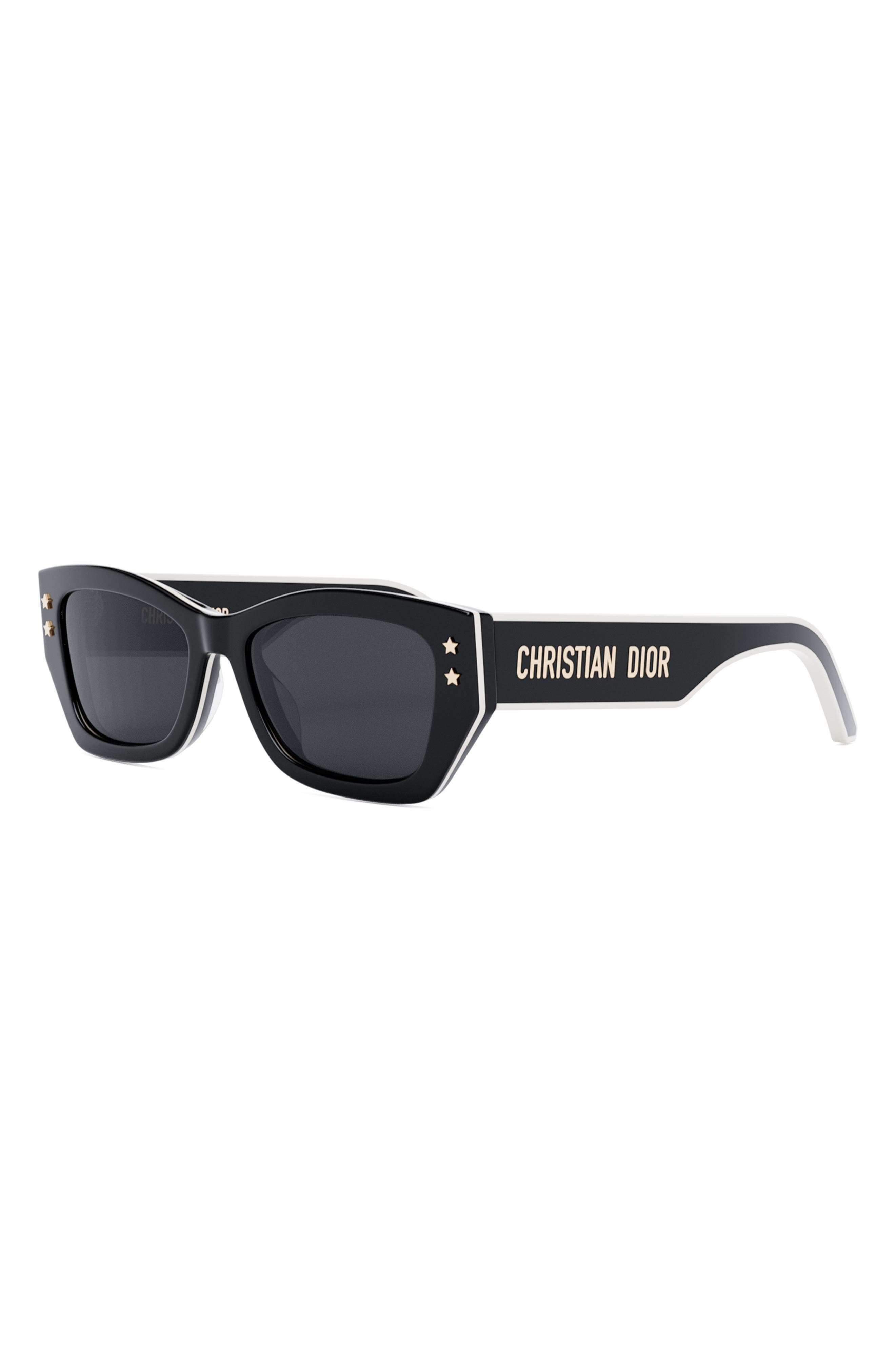 'DiorPacific S2U 53mm Rectangular Sunglasses in Shiny Black /Smoke at Nordstrom - 2