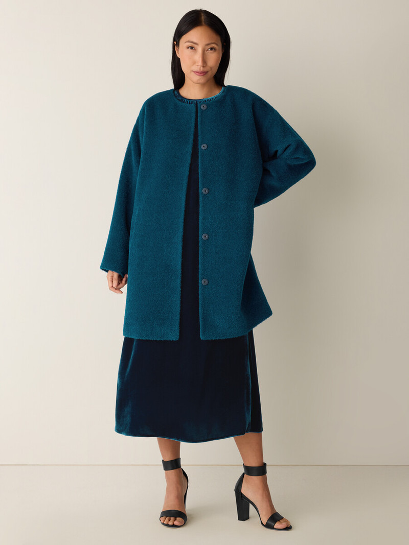Fine Wool Alpaca Round Neck Coat 3