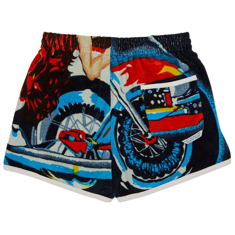 Marine Serre Marine Serre Regenerated Jersey Jacquard Towels Shorts 'Multicolor' outlook