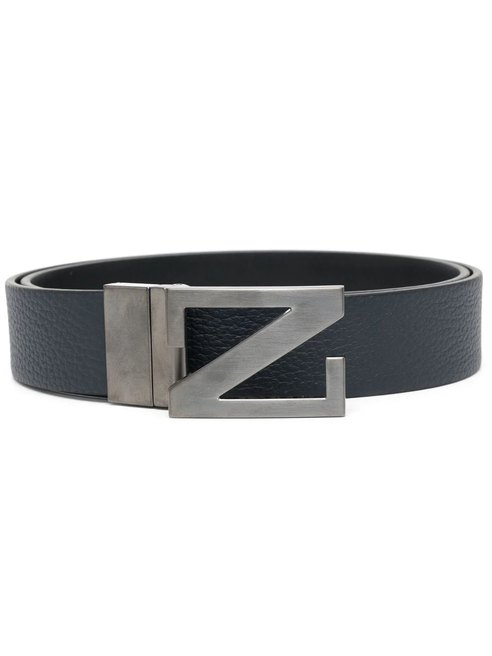 logo-buckle leather belt - 1