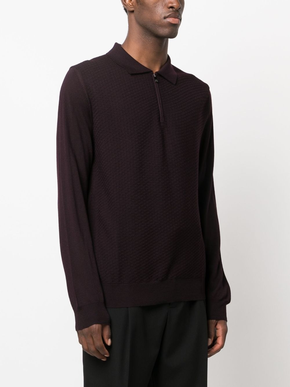 fine-knit virgin wool polo shirt - 3