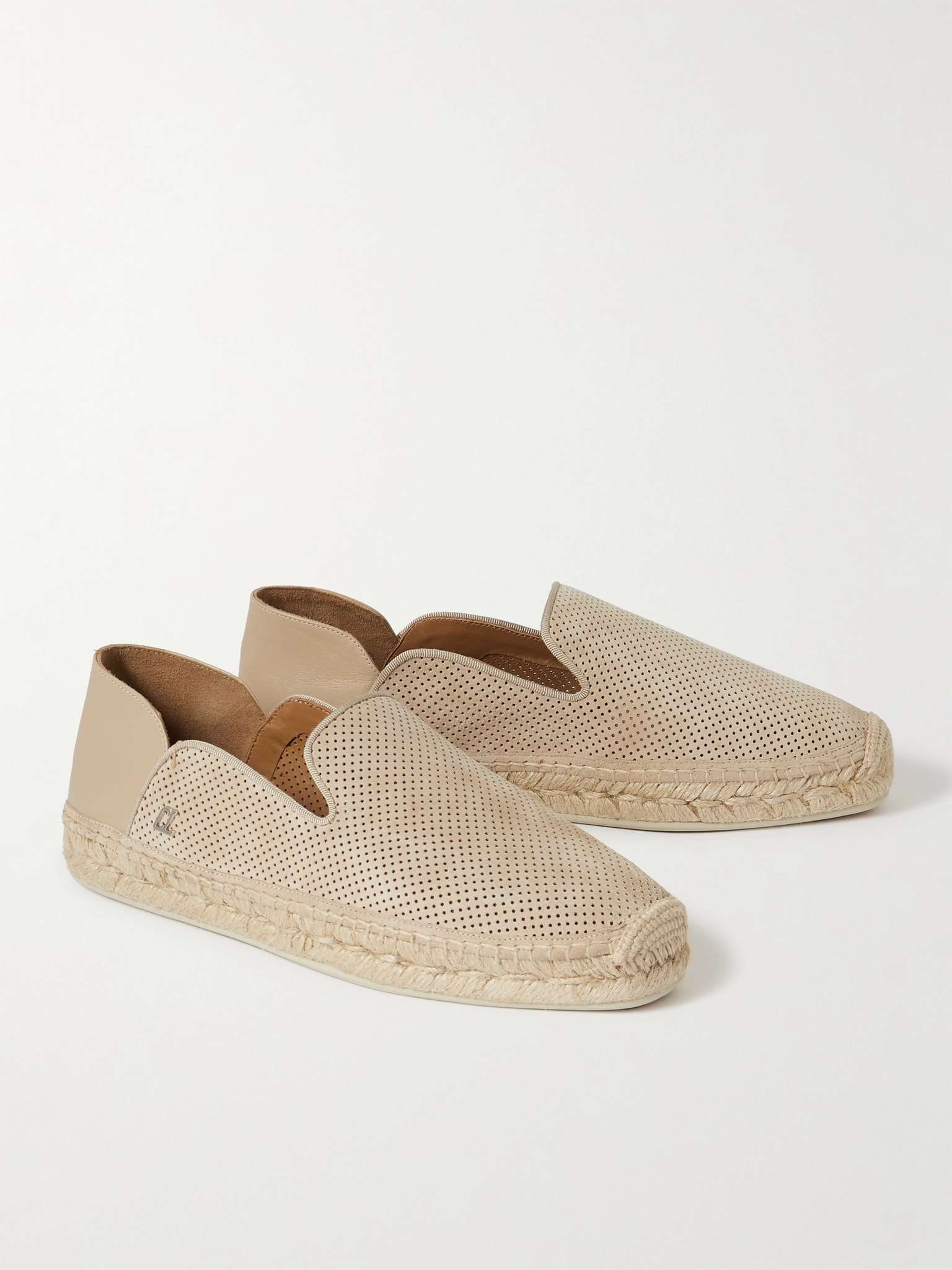 Espadon Perforated Suede Espadrilles - 4