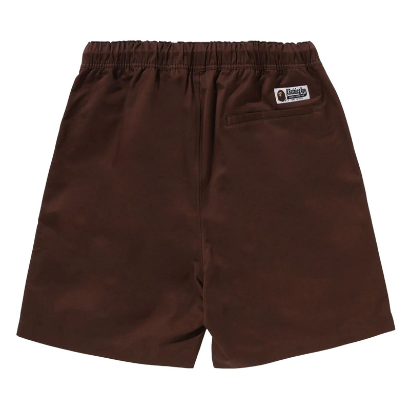A BATHING APE® BAPE Ape Head One Point 2 Pleat Easy Chino Shorts 'Brown' outlook