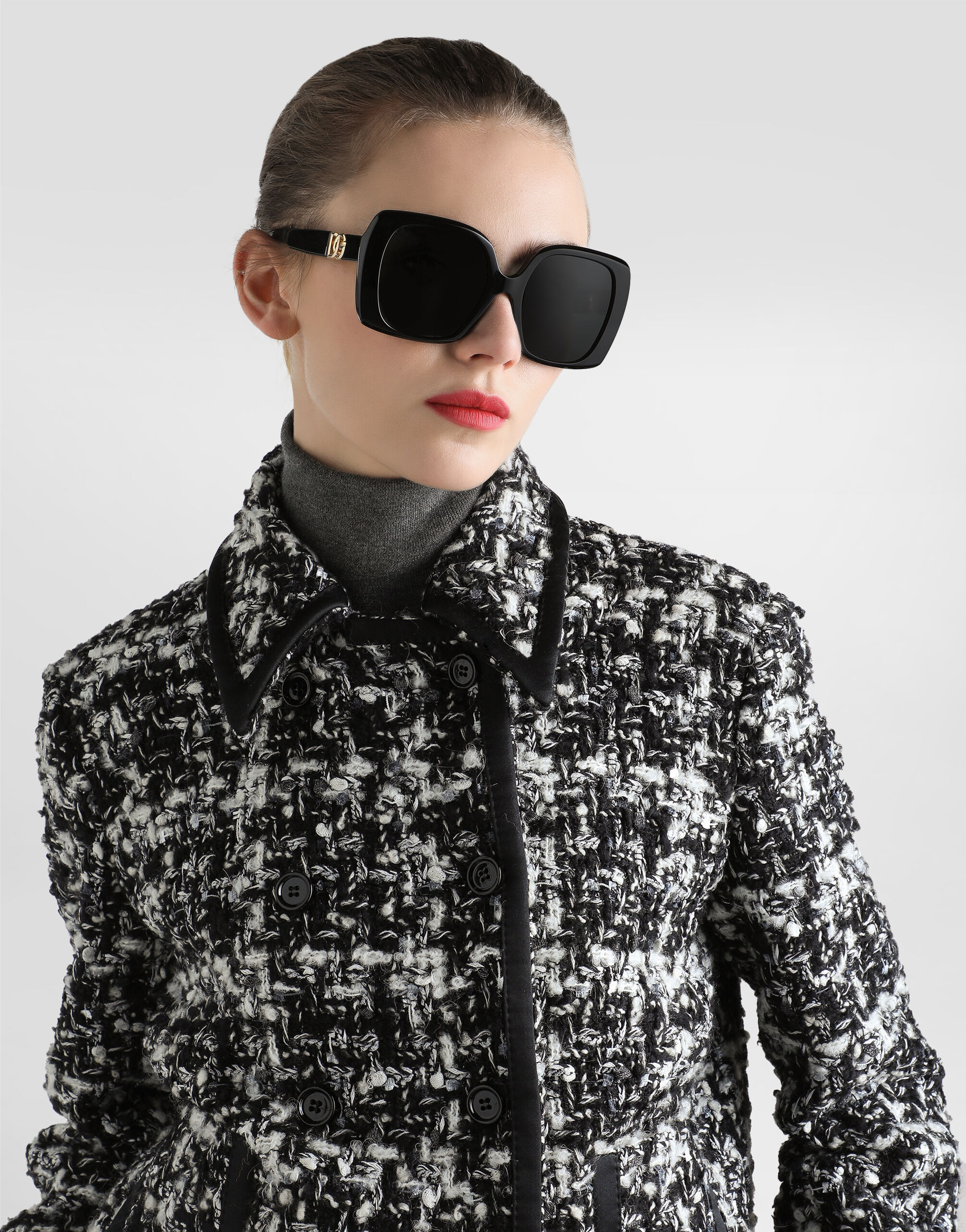 Double-breasted jacket in wool blend check - 2
