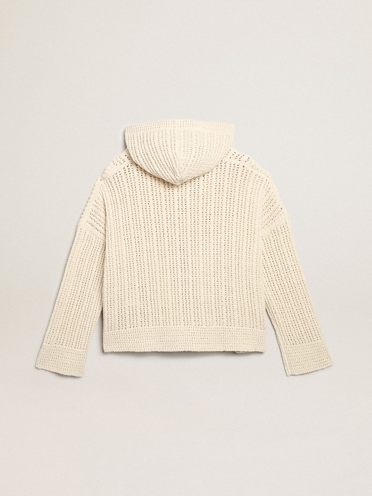 Hooded top in papyrus-colored cotton - 6