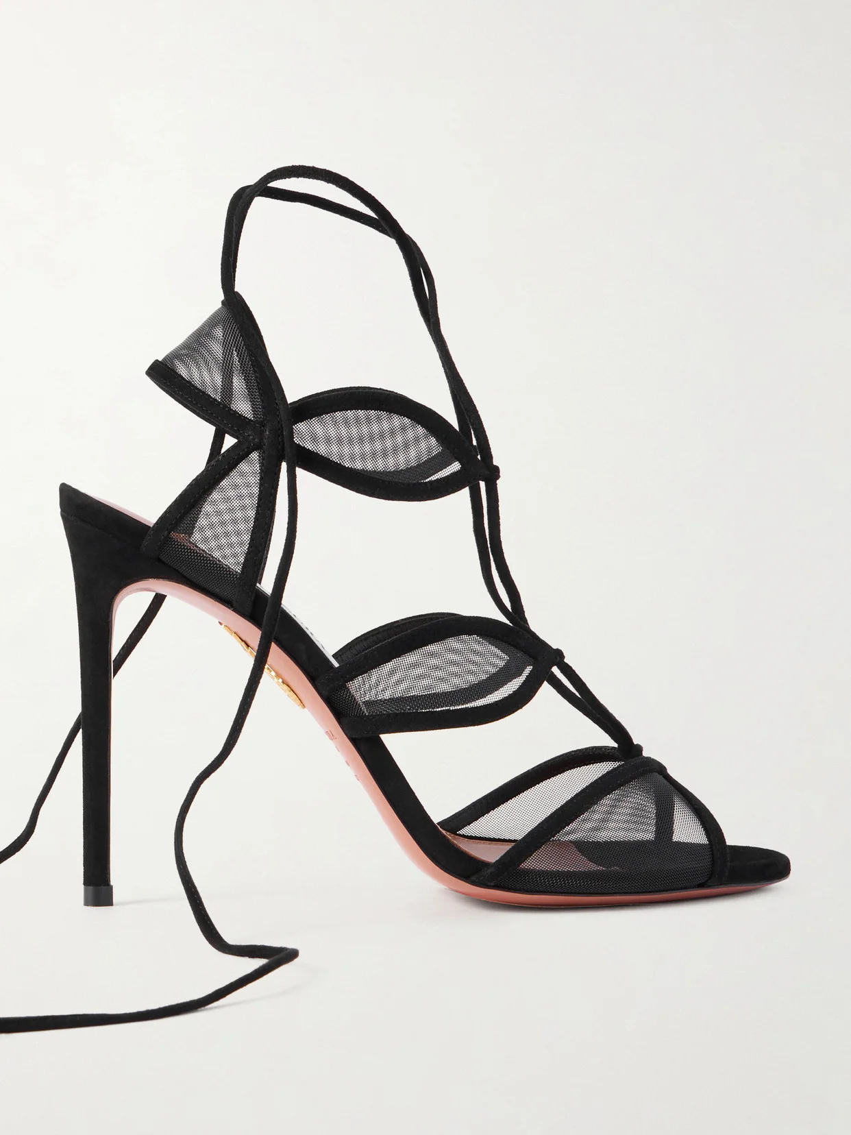 Fatal Attraction 105 Suede-trimmed Mesh Sandals - 1