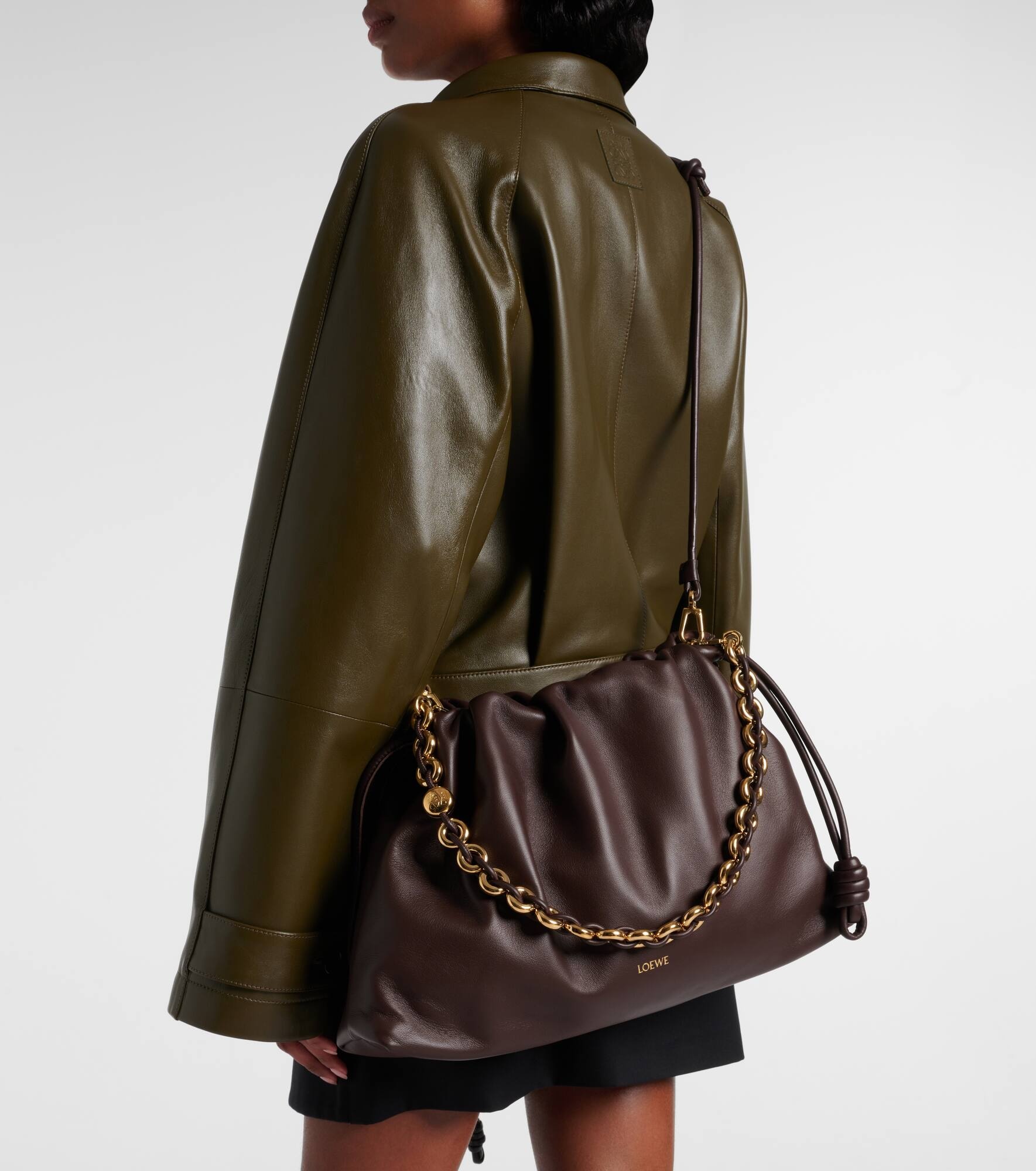 Flamenco Large leather shoulder bag - 7