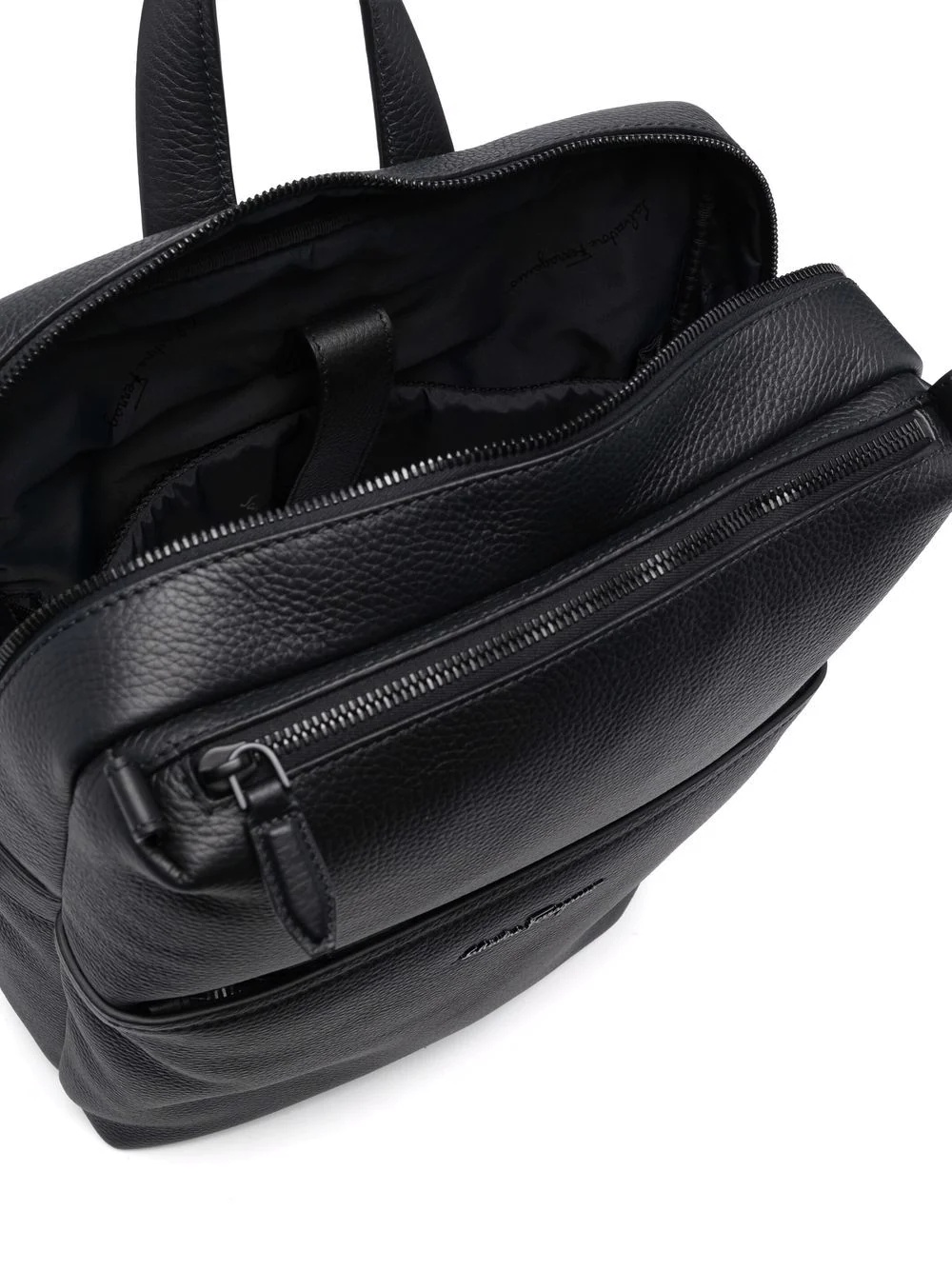 zip-up leather backpack - 5