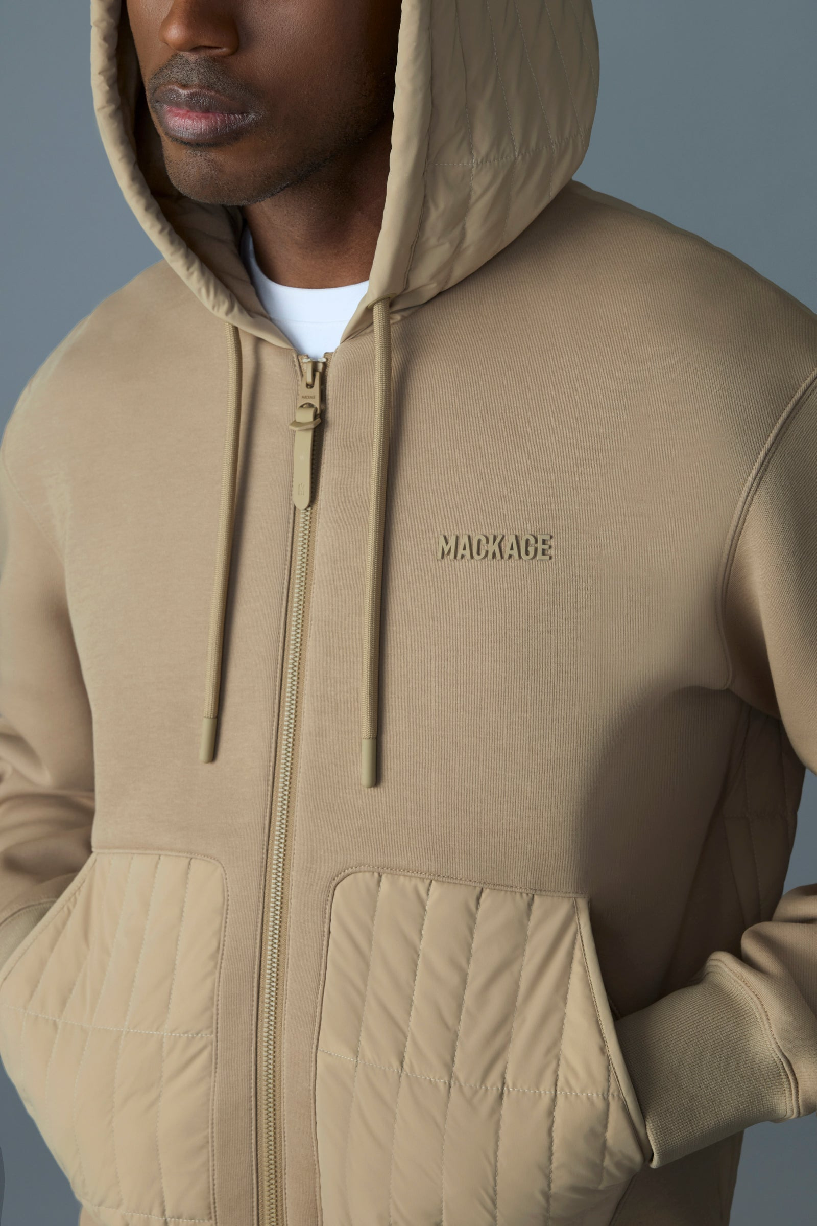 CRUZ Zip-up Hybrid vertical quilt hoodie - 5