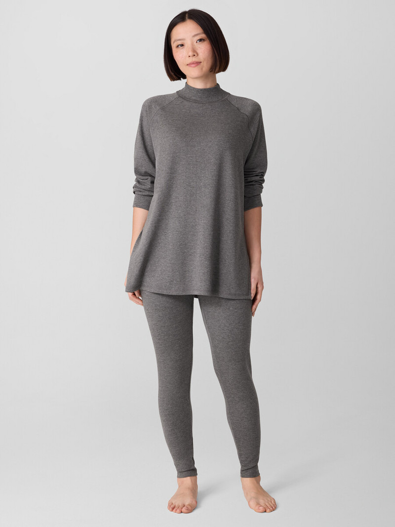 Cozy Brushed Terry Mock Neck Long Top 7