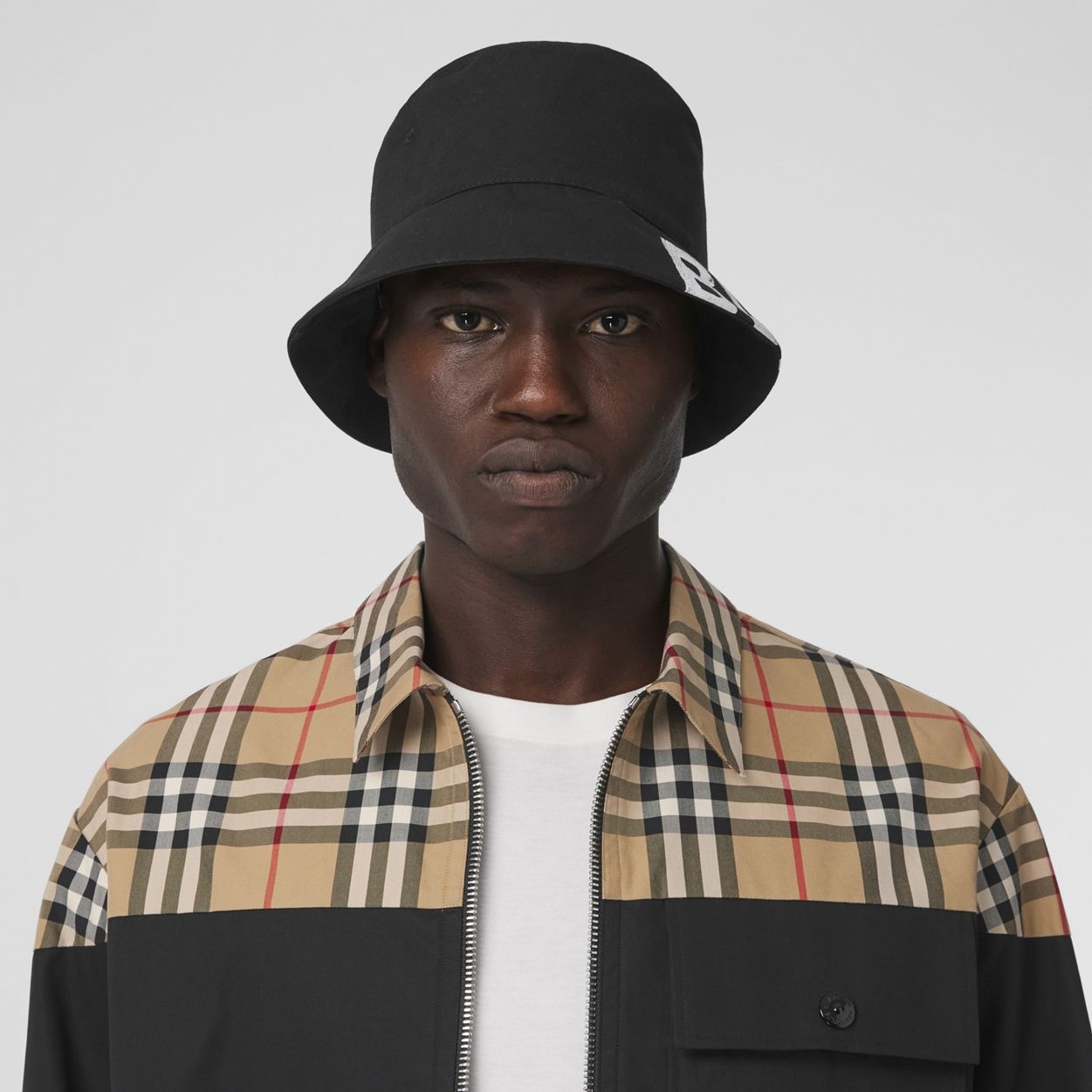 Reversible Logo Print Cotton Gabardine Bucket Hat - 4