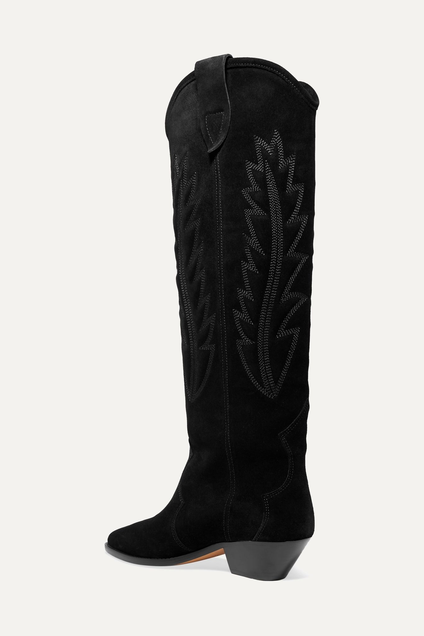 Denzy embroidered suede knee boots - 4