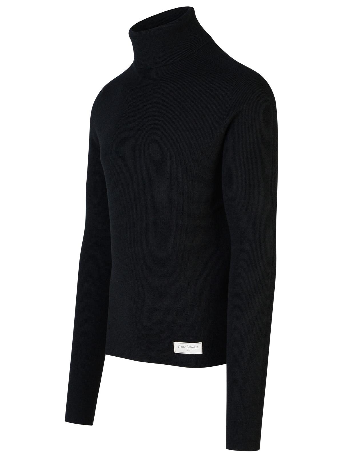 Balmain Black Wool Turtleneck Sweater - 2