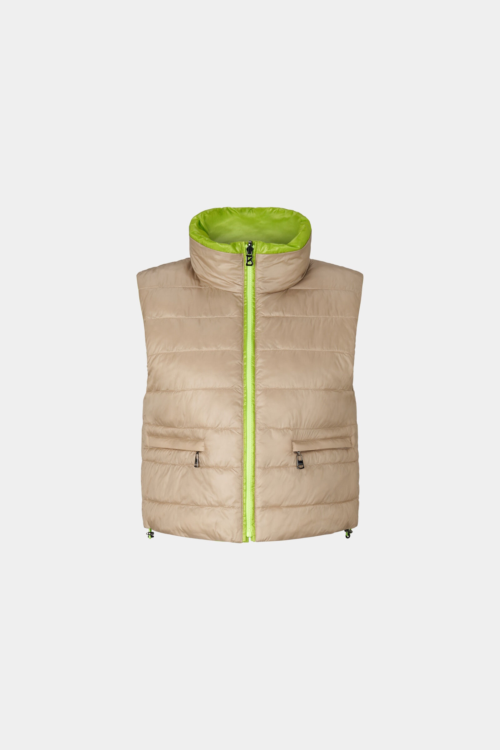 Aliah Reversible quilted waistcoat in Beige/Light green - 1
