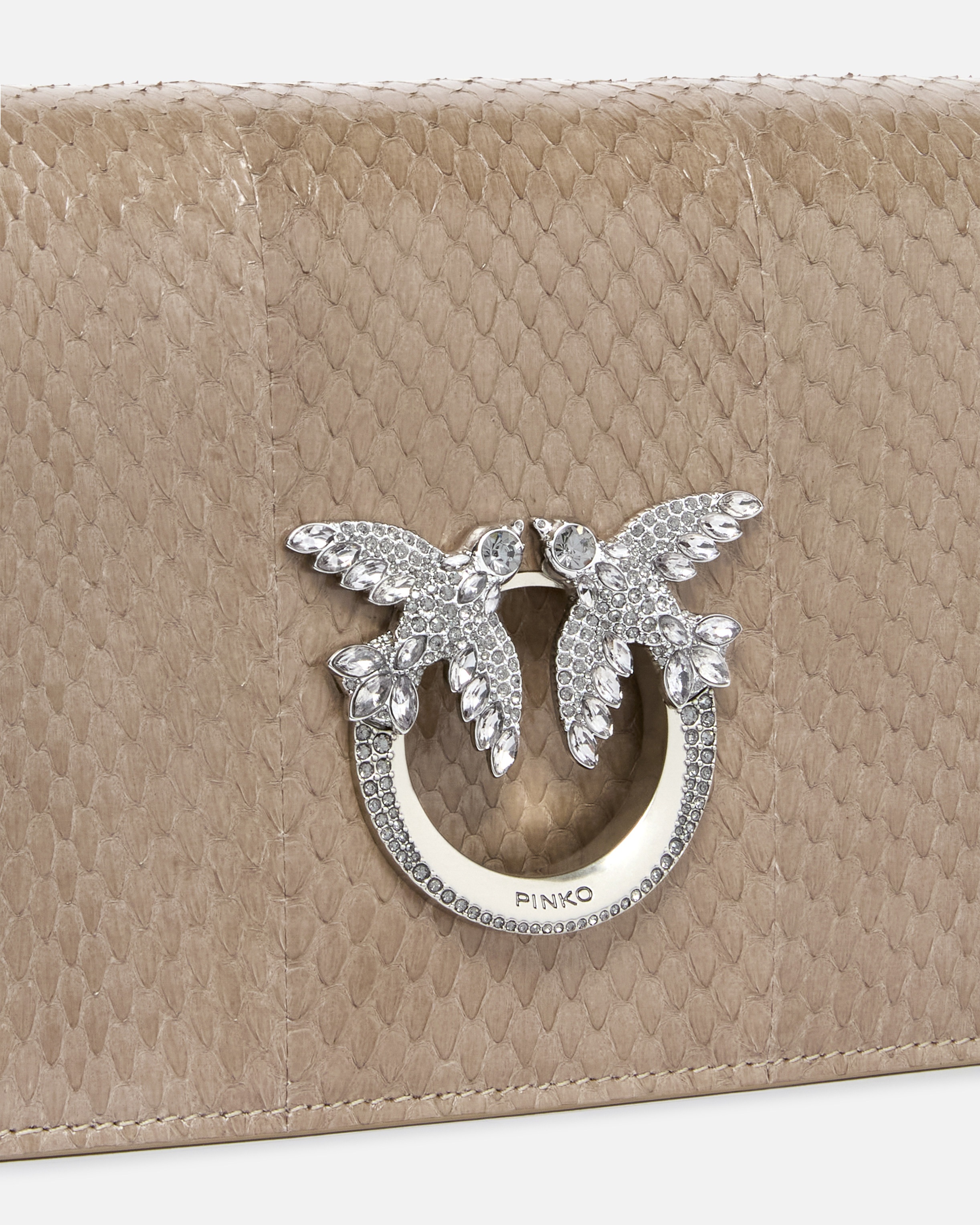 MINI LOVE BAG CROSSBODY BAG IN GLOSSY REPTILE PINKO GALLERIA. - 3