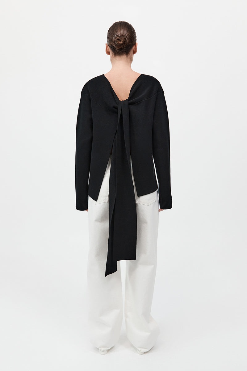 Milano Knit Scarf Jumper - Black - 8