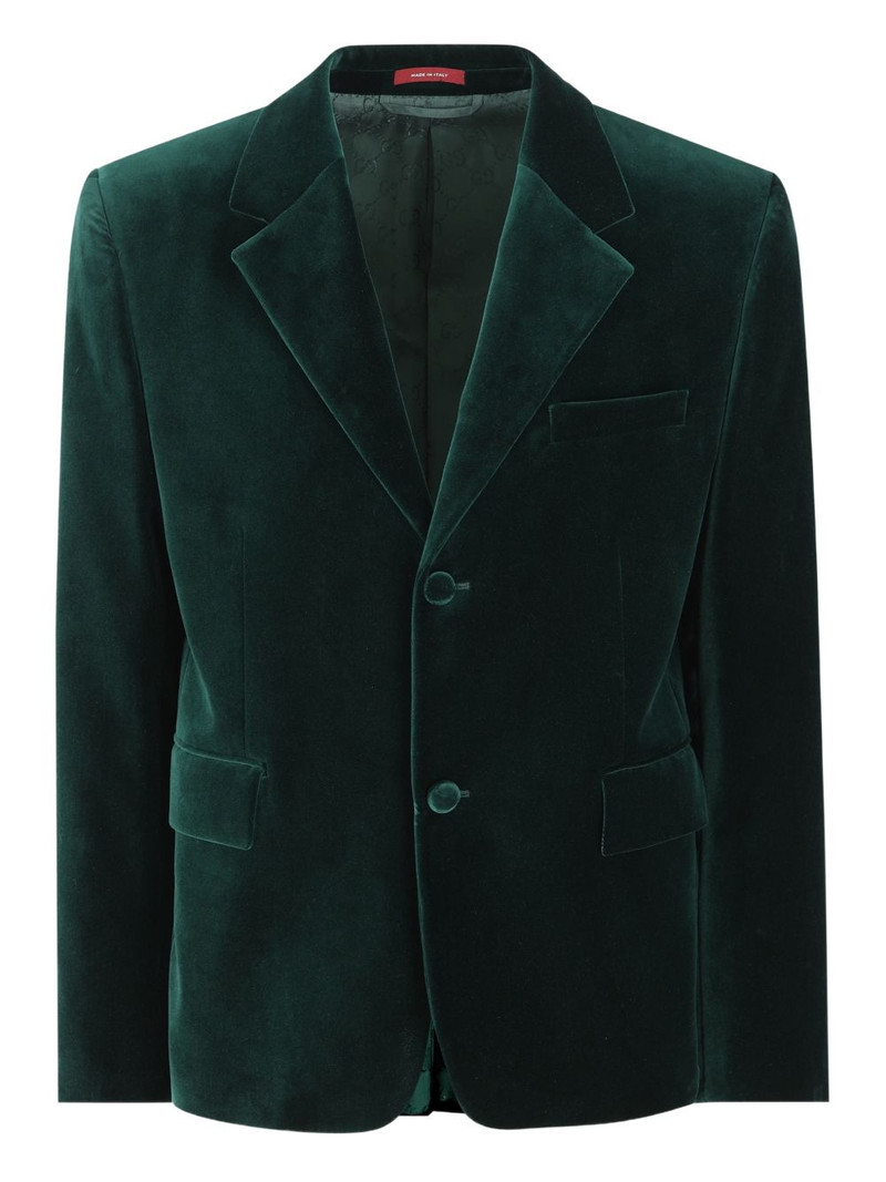 single-breasted velvet blazer 1