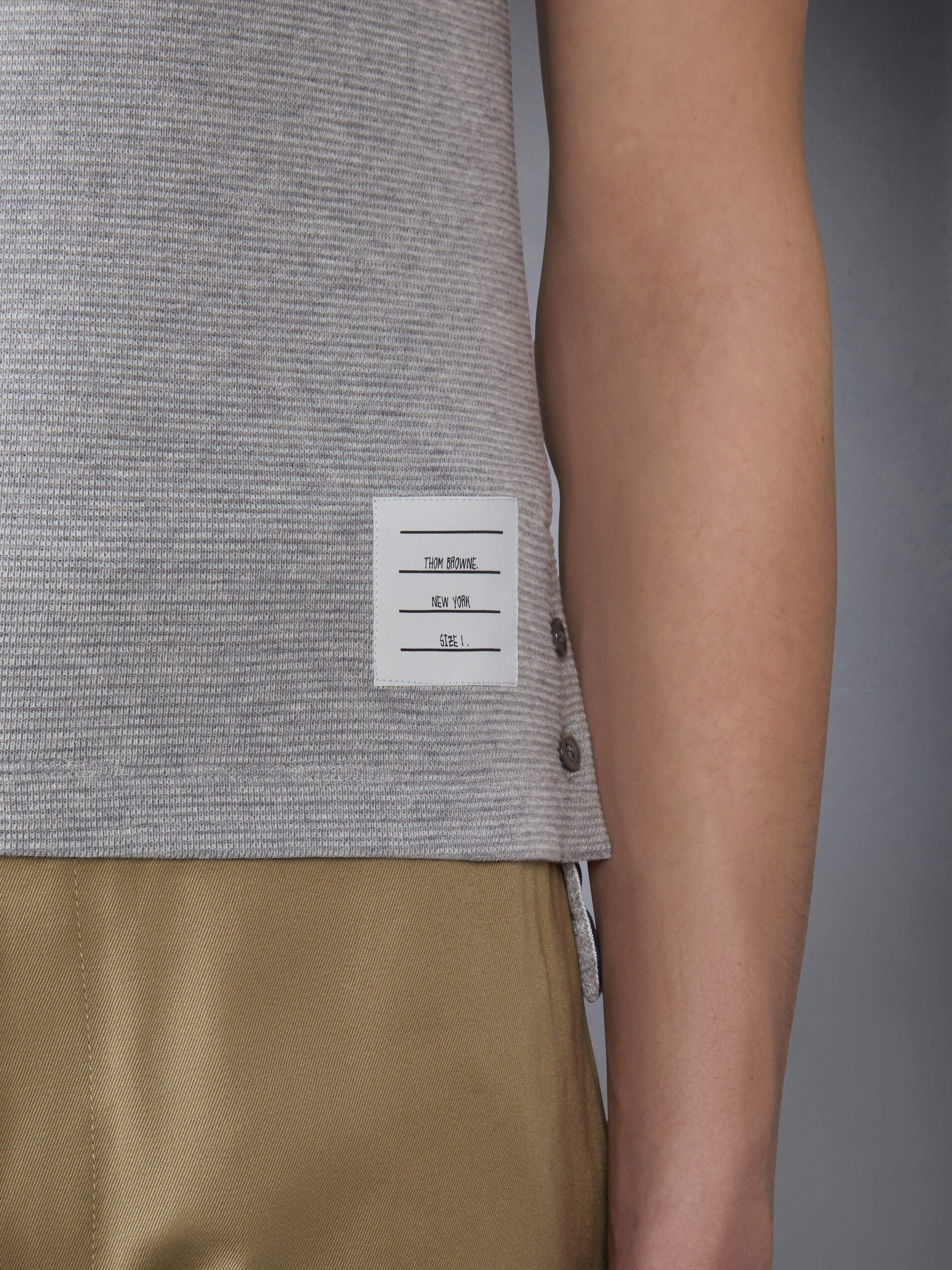 COTTON WAFFLE RIB CUFF TEE - 6