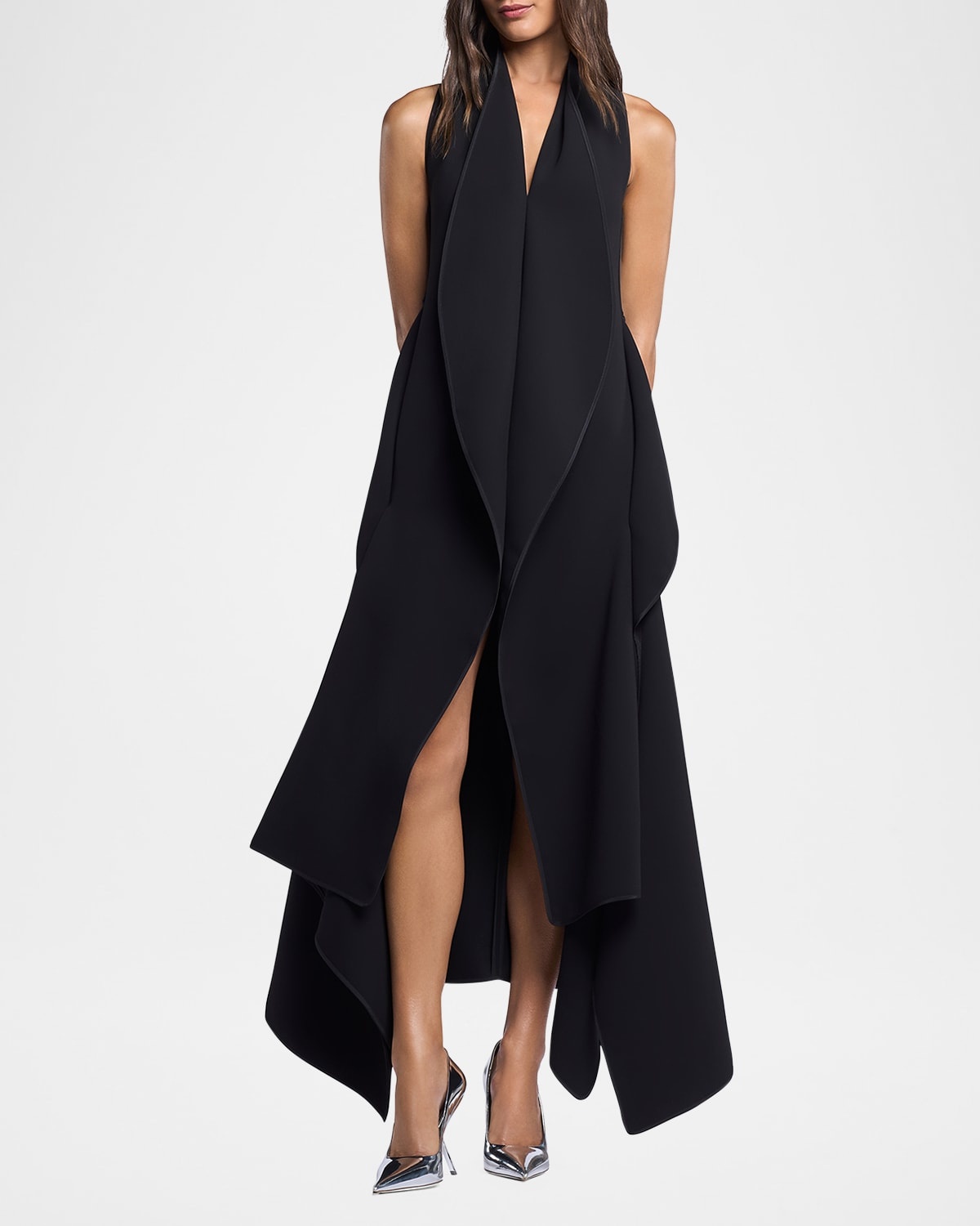 Varsity Sleeveless Draped Midi Dress - 2