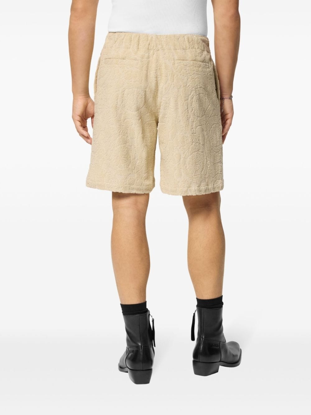 Barocco-jacquard towel-stitch shorts - 4