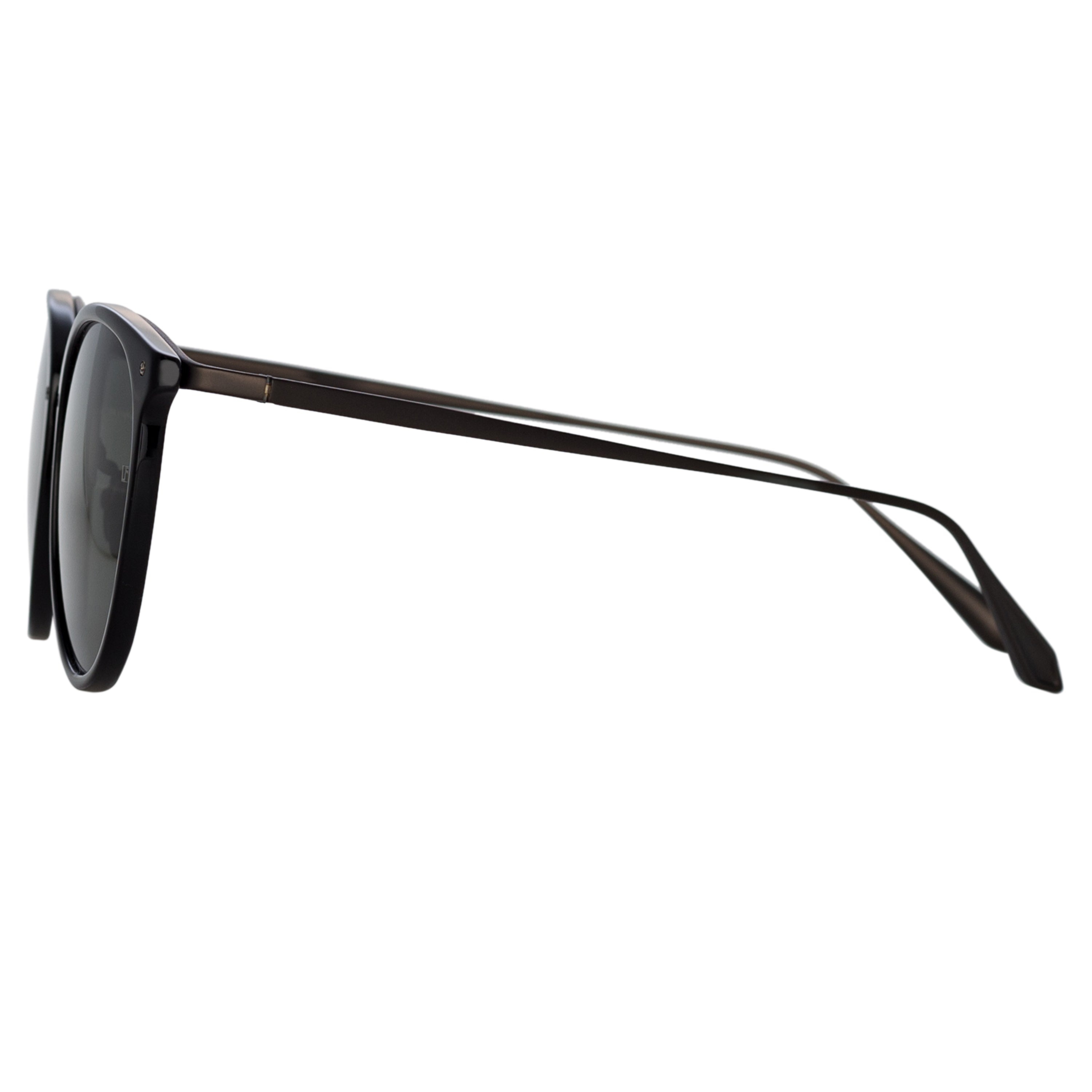 CALTHORPE OVAL SUNGLASSES IN BLACK AND MATT NICKEL - 4