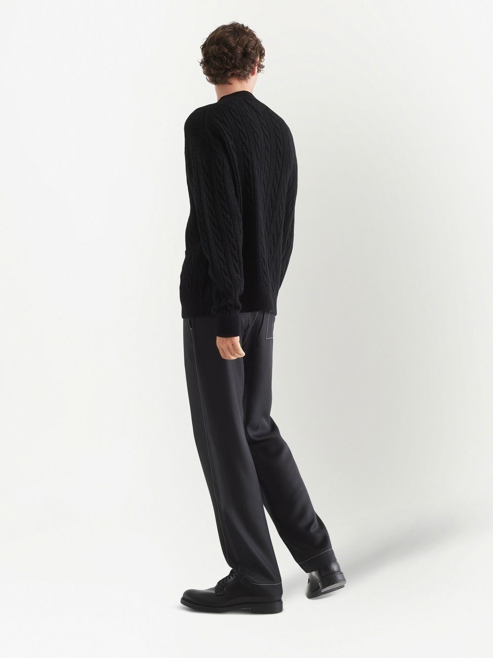 cable-knit metallic threading cardigan - 3