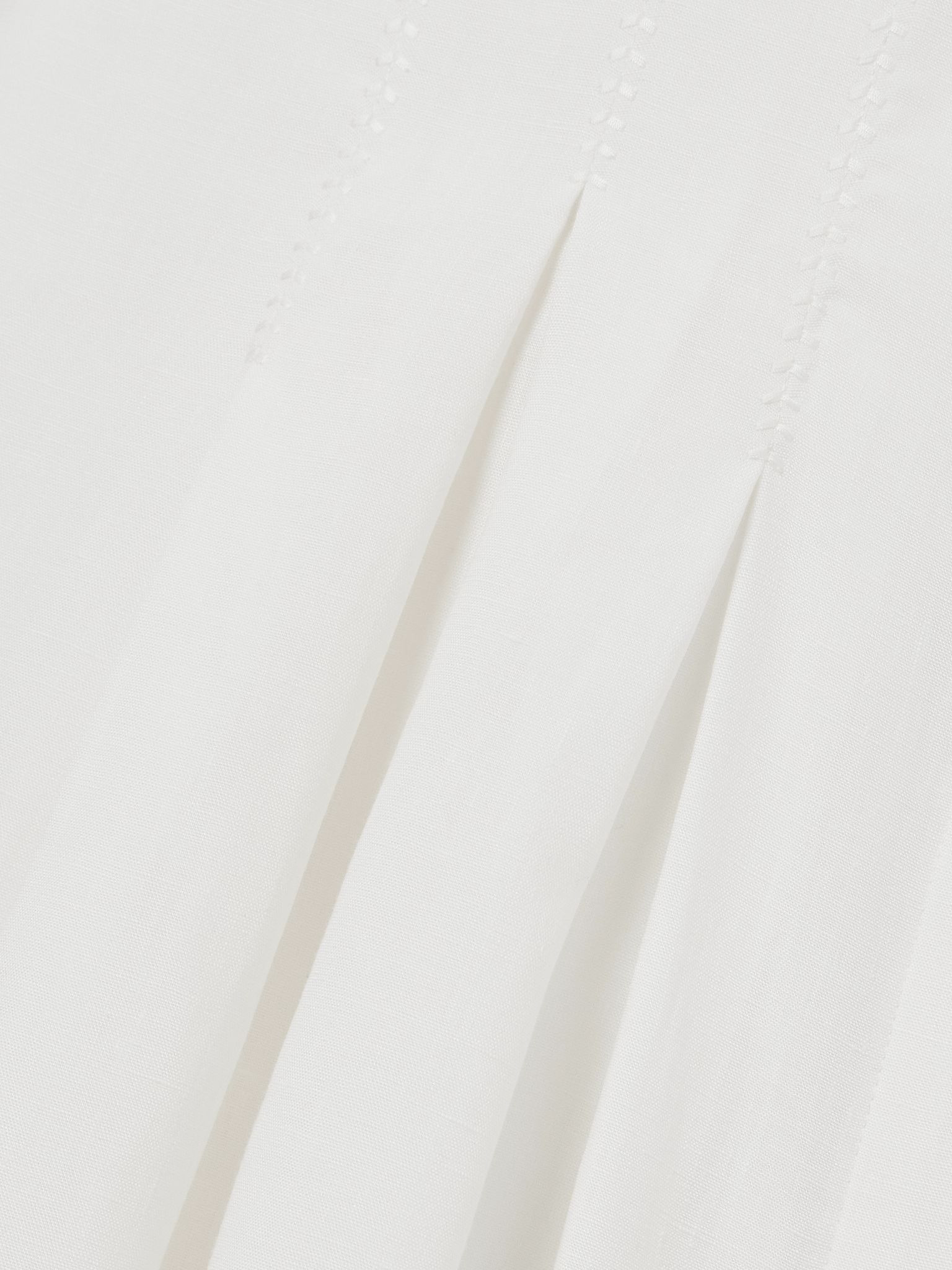 Aleka belted pleated linen midi shirt dress White - 4