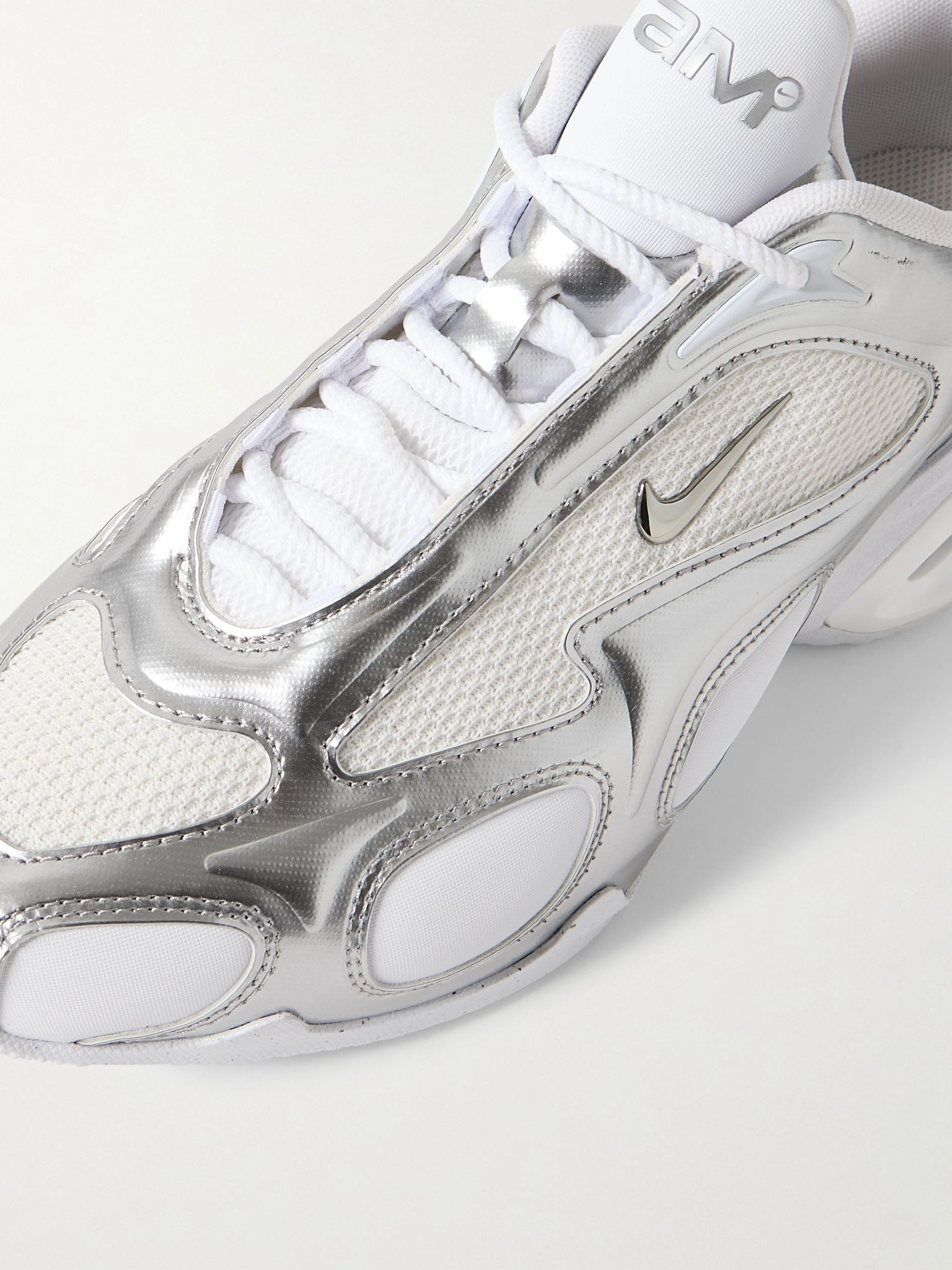 Air Max Muse mesh-trimmed metallic leather sneakers White - 4