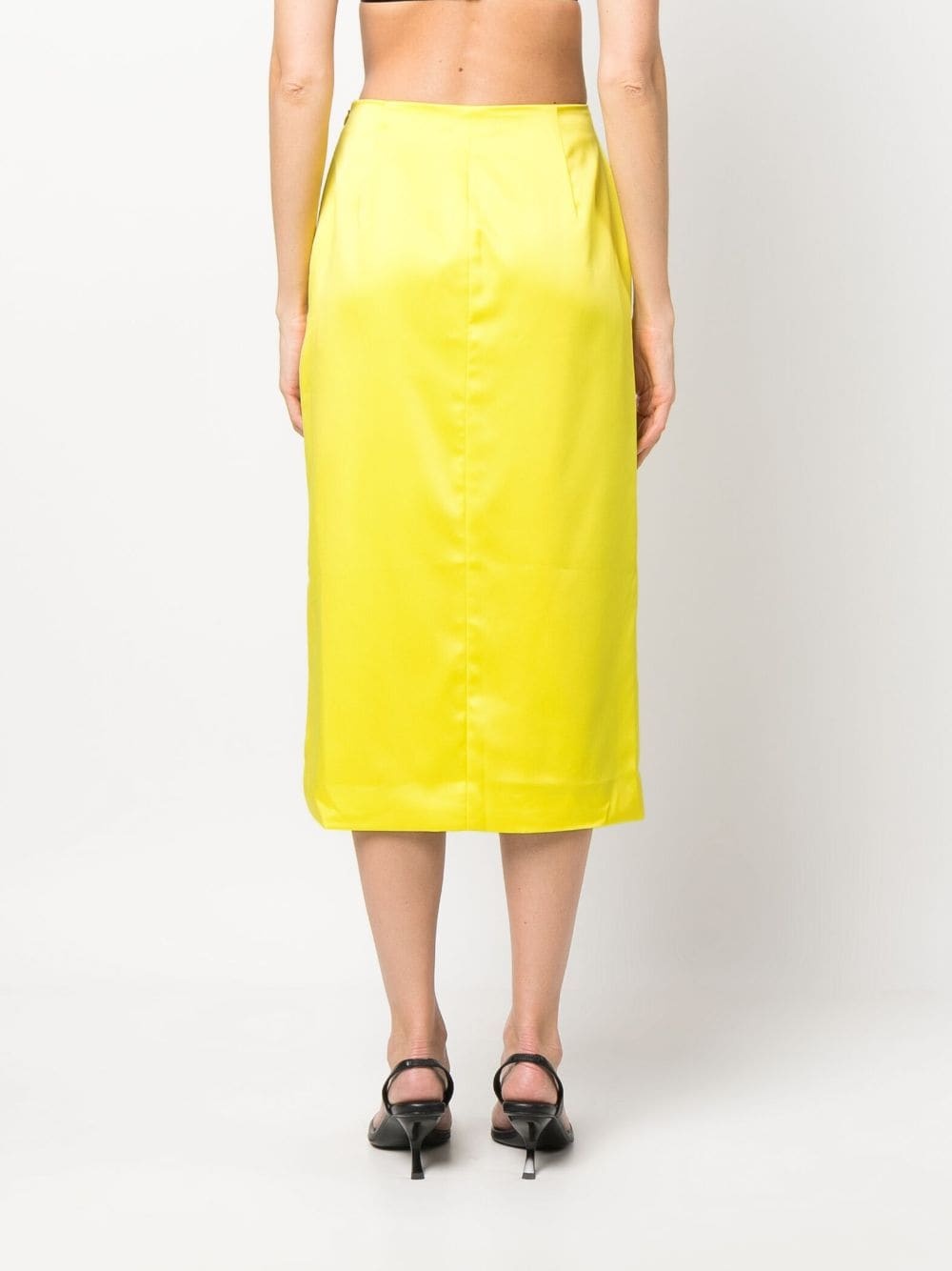 satin-finish high-waisted skirt - 4