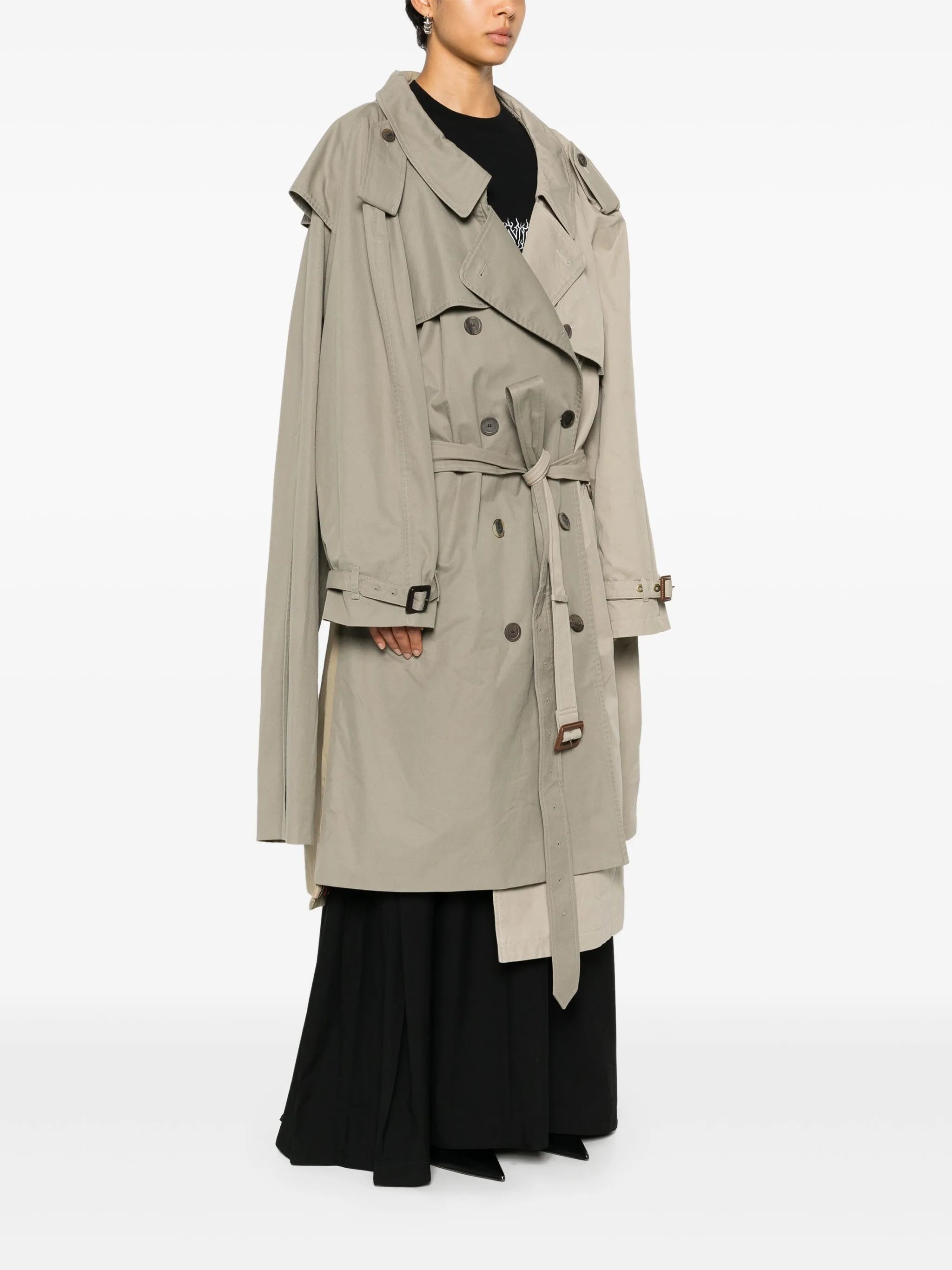 Double Sleeve Trench Coat - 4