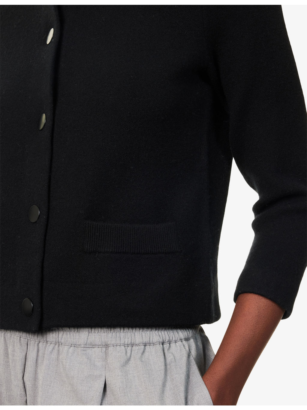 Crop Round-Neck Knitted Cardigan - 5