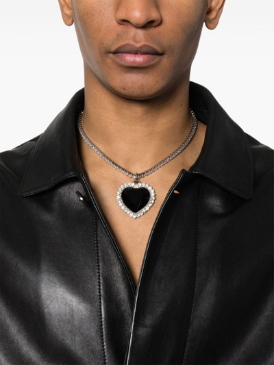 VETEMENTS heart-pendant crystal-embellished necklace outlook
