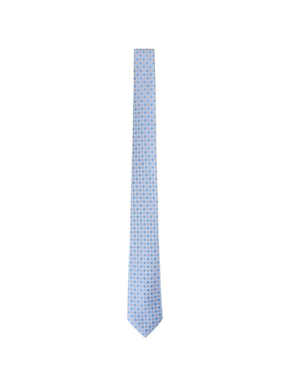 geometric-pattern silk tie - 1