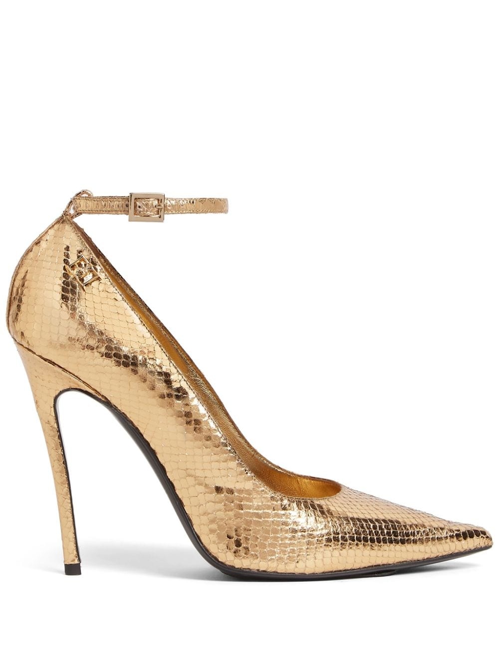 snakeskin-effect leather pumps - 1