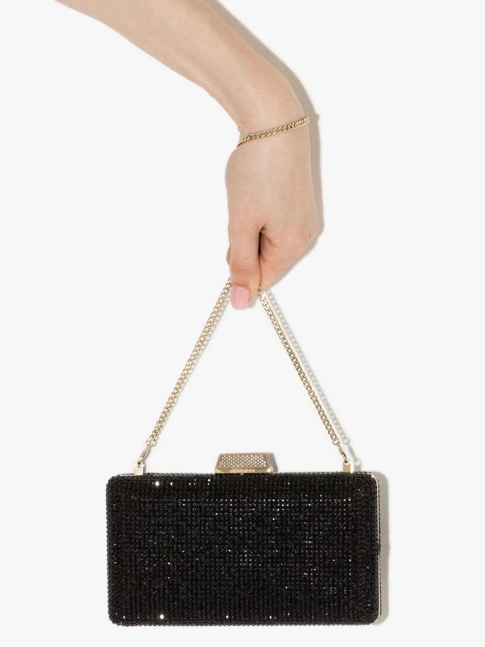 Clemmie crystal-embellished clutch - 4