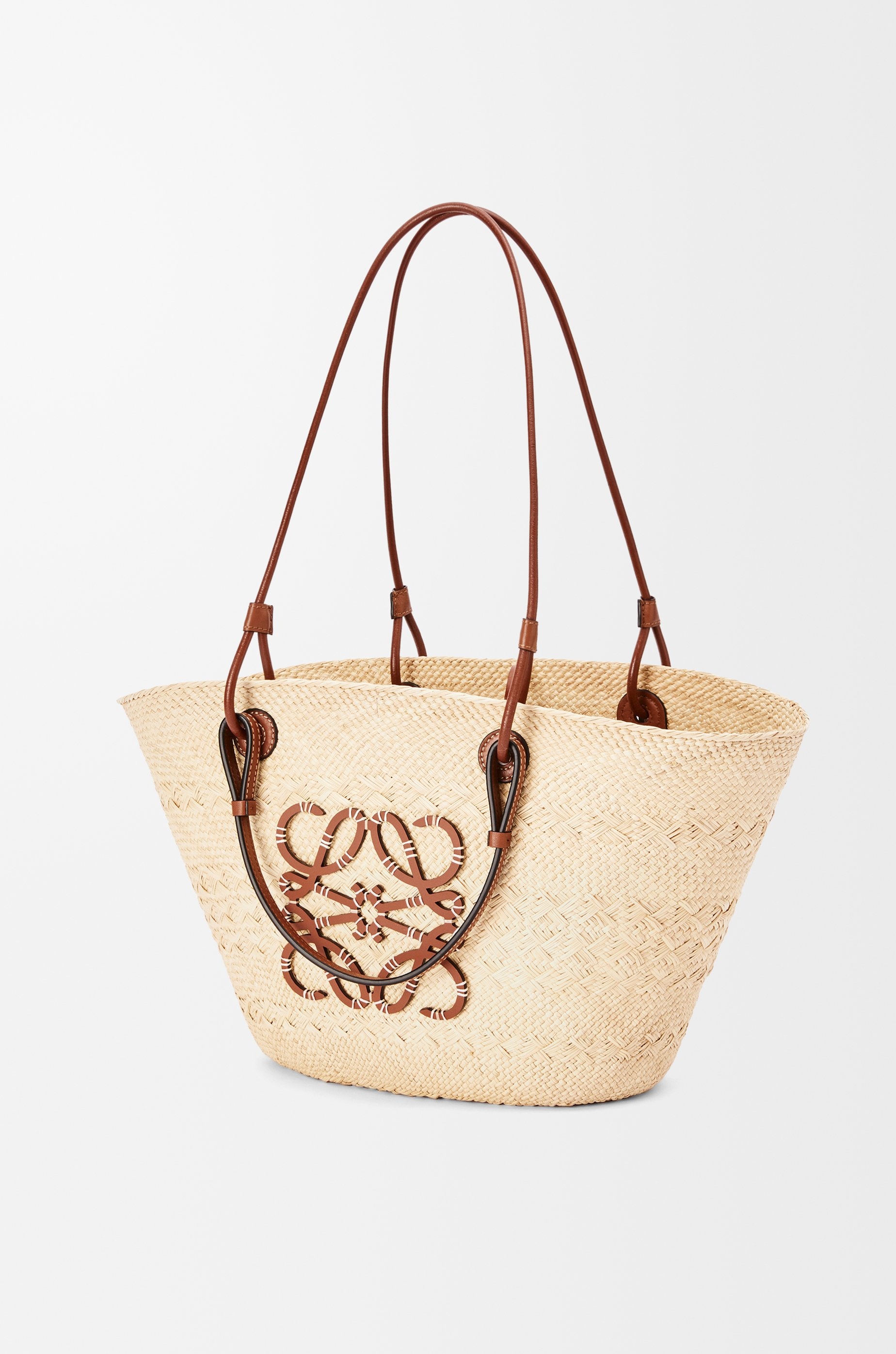 Anagram Basket bag in iraca palm and calfskin - 4